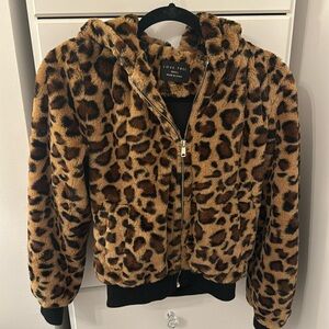 Cozy zip up cheetah hoodie